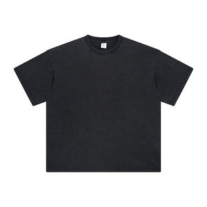 T-shirt da <span class=keywords><strong>uomo</strong></span> oversize a maniche corte, stile vintage americano personalizzato, 250 g/m², con bordi effetto consumato e lavaggio vintage, all'ingrosso - Product Image 2