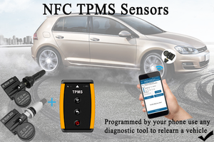 Programme smartphone NFC <span class=keywords><strong>TPMS</strong></span> 315mhz-433mhz Capteurs <span class=keywords><strong>Tpms</strong></span> de voiture universels Capteur de jauge de pression des pneus programmable approvisionnement du fabricant - Product Image 4