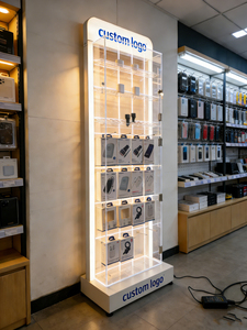 Оптовая продажа от производителя Tinya: напольные стойки для демонстрации аксессуаров для телефонов, стеллажи для мобильных принадлежностей с LED-подсветкой на заказ - Product Image 3