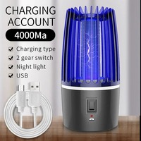 Lámpara Portátil Antimosquitos USB de 4000mAh, Trampa Eléctrica para Mosquitos Silenciosa, Atrapainsectos sin Radiación para Habitación y Exteriores