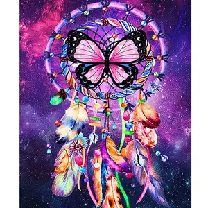 Painting By Numbers For Adults Kits Handmade Butterfly Animals Starter Kit Diy Gift For Wall Art Decors 40x50cm/16x20inch