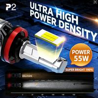 Faros Delanteros LED para Auto SunRise P2 H1 12V 110W 11000LM 6500K IP67 Impermeables con Sistema de Enfriamiento, Canbus, Plug and Play, Ajuste Universal, 1 Año de Garantía