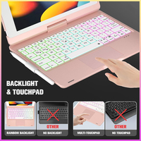 Étui de clavier rotatif à 360 degrés en cuir véritable avec support détachable pour iPad Pro 12.9, housse universelle pour tablette avec pavé tactile