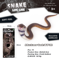 Série de reptiles sauvages jouets Simulation 3D en plastique caoutchouc Cobra modèle grand serpent TPR jouets pour la vente en gros