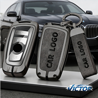 Étui de protection élégant en alliage de zinc et cuir pour clé de voiture M3 M5 X5 X7, personnalisé et durable, avec porte-clés intégré – Offre Spéciale