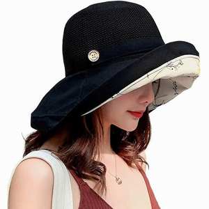 Chapeau de soleil en maille d'été personnalisé avec logo, protection UV, large bord, pliable, chapeau de plage pour femmes - Product Image 4