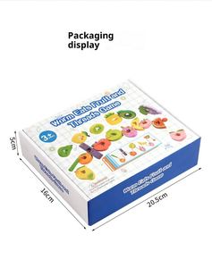 Jeu de logique interactif de bureau en bois avec grandes perles en bois de fruit, jouet éducatif pour enfants de 4 à 6 ans - Product Image 6