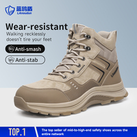 Bottes de sécurité LAOUDUN à tige haute, embout en acier, anti-perforation, toutes saisons, doublure en tissu Fly Knit, semelle en caoutchouc, pour hommes, usage industriel et extérieur