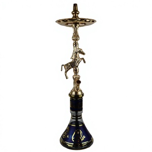 Chicha authentique Khalil Mamoon motif cheval, faite à la main - 82 cm, avec corps et chambre interne en laiton massif - Product Image 2