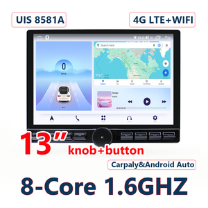 <span class=keywords><strong>Autoradio</strong></span> universel 13 pouces avec écran tactile 2K, Carplay, Android Auto, lecteur vidéo AHD, <span class=keywords><strong>GPS</strong></span> 4G avec bouton unique - Product Image 1