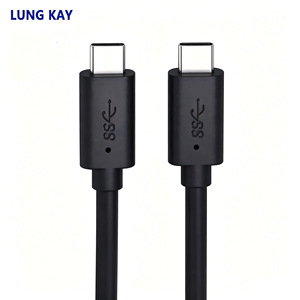 Lung Kay <b>Usb</b> 3.2 Data <b>Cable</b> C <b>To</b> C Black Fast Charging For Mobile Phone Computer - Product Image 3