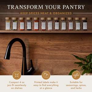 Contenedor de Especias 2 en 1 de Vidrio y Madera Nórdica con Tapa de Acacia, Ecológico, Apto para Lavavajillas, Salero y Pimentero - Product Image 3