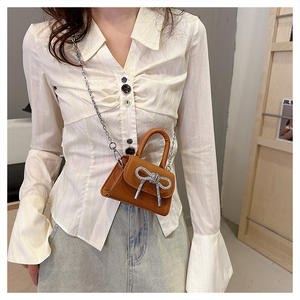 Woman Mini Bling <b>Chain</b> Shoulder Crossbody Bag with Bow Fashion Ladies <b>Handbags</b> Multi-color Bags.Z0164 - Product Image 6