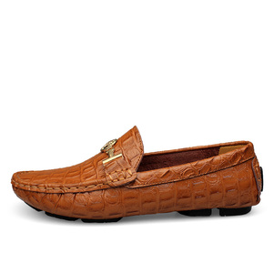 Zapatos de Conducir de Cuero Genuino con Patrón Repujado para <span class=keywords><strong>Hombre</strong></span> al por Mayor, <span class=keywords><strong>Mocasines</strong></span> Casuales con Hebilla Metálica, Tallas Grandes - Product Image 6