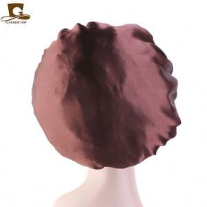 Vente en Gros de Bonnets en Satin à Imprimé Floral à Bande Large Bonnet de Cheveux de Designer Solide - Product Image 4