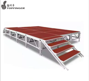 Scène en aluminium de couleur noir/rouge pour spectacle Toit d'éclairage extérieur en aluminium certifié TUV de 290mm pour treillis de scène - Product Image 1