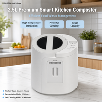 Composteur Électrique de Déchets Alimentaires en Acier Inoxydable à Compostage Rapide (4-6H) – Transformez les Restes en Engrais Écologique pour la Maison