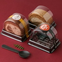 Huayi usine personnalisé jetable semi-circulaire en plastique PET transparent gâteau dessert blister plateau conteneur boîte d'emballage