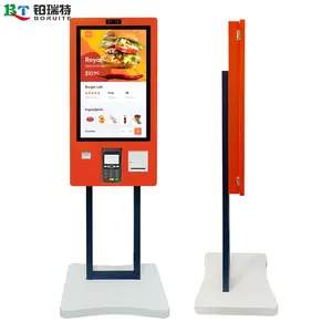 Mesin papan reklame Digital Lcd 32 inci, mesin kios pemesanan mandiri layanan tagihan pembayaran tanpa uang