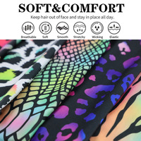 Bandeau de sport personnalisé avec logo imprimé léopard, large, absorbant la transpiration, élastique, pour femmes, entraînement, yoga, vente en gros