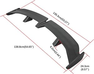 Alerón Trasero Universal de 54 Pulgadas, Estilo Seagull PRO, Alerón Trasero de Fibra de Carbono, Ligero, Compatible con Toyota <span class=keywords><strong>Honda</strong></span> - Product Image 6