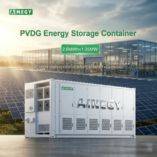 AINEGY Outdoor Battery Energy Storage Container , Commercial Industrial BESS Solution for Load Shifting Demand Charge Reduction
