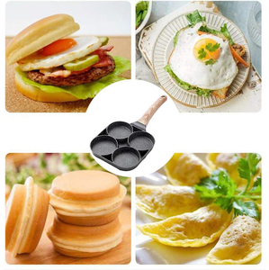 Non-Stick Coated 4-Cup Frying <b>Pan</b> With Wooden Handle Aluminum Cookware Induction Non-stick Frypan - Product Image 2