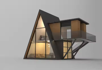 Structure en acier préfabriquée durable de conception moderne Immeuble de bureaux préfabriqué triangulaire modulaire pour usage domestique