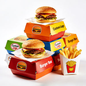 Caja de Cartón de Lujo Personalizada para Alimentos, Desechable, para Llevar, Estilo Coreano, para Pollo Frito, Hot Dogs, Hamburguesas y Papas Fritas - Product Image 1