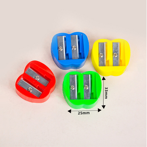 Taille-crayon double trou <span class=keywords><strong>en</strong></span> forme de pomme pour étudiants, <span class=keywords><strong>en</strong></span> plastique, pour crayons à sourcils et maquillage, fournitures scolaires et de <span class=keywords><strong>bureau</strong></span>, vente <span class=keywords><strong>en</strong></span> <span class=keywords><strong>gros</strong></span>, personnalisable - Product Image 4