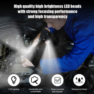Gants lumineux LED personnalisés pour la pêche avec batterie au lithium, pour le travail nocturne en extérieur, le cyclisme et la pêche, gants demi-doigts éclairants - Product Image 2