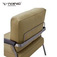 Chaise de loisir moderne en cuir véritable vert de haute qualité, pieds en bois massif pour la maison, le salon, l'hôtel, l'appartement, la chambre à coucher, meubles