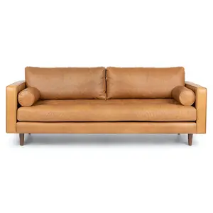 Scott Microfiber Leather Sofa Chesterfield Tan Cheap Leather Sofa Living Room Sofas