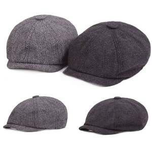 Béret en coton pour homme, style Gatsby euro-américain, casquette de newsboy à chevrons, accessoire décontracté pour le quotidien et l'extérieur - Product Image 2