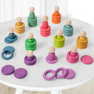 Bambole per bambini Mini Ferrule giocattolo umanoide di corrispondenza di colore giocattolo giocattolo educativo in legno uomo - Product Image 3