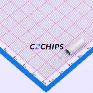 Condensador Sólido HT1E477M0615PC, Componente de Orificio Pasante (THT), D6.3xL15mm 470uF 20% 25V 2.5mm - Product Image 2