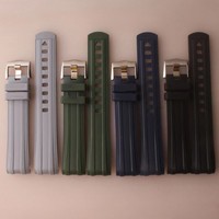 Preumium 20mm extrémité incurvée étanche FKM bracelet de montre en caoutchouc pour Omeg Sea-master 300 bracelet de montre de plongée