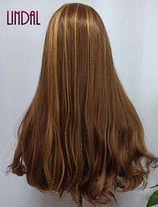 LINDAL onda allentata 13x6 frontal del merletto parrucca sintetica freetress capelli <span class=keywords><strong>fantasy</strong></span> marrone scuro parrucca sintetica - Product Image 3