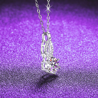 Colliers tendance pour femmes, best-sellers, minimalistes, en argent 925, avec moissanite colorée de 1 carat, taille ronde, qualité VVS, certifiée GRA