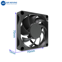 Ventilateur d'évacuation étanche AM7015H12S 70x70x15 70mm 24V, ventilateur de refroidissement sans balais 12V DC
