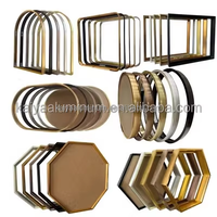Cadre de miroir circulaire de piste en aluminium brossé, profilé d'extrusion en or champagne argent noir