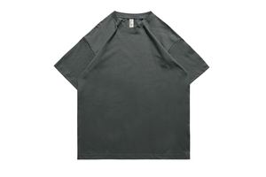 T-shirt personnalisé unisexe en coton 100% 250 GSM pour homme et femme, coupe ample vintage, gris foncé, vente en gros - Product Image 3