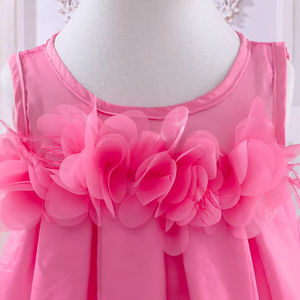 Abito a maglia con ricamo a fiori squisito per abbigliamento da bambina elegante e <span class=keywords><strong>dolce</strong></span> abito da principessa senza maniche - Product Image 3