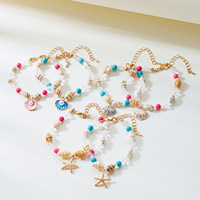 Conjunto de Pulseras y Collar de Conchas Marinas, Perlas y Abalorios de la Serie Océano, Diseño de Verano para la Playa