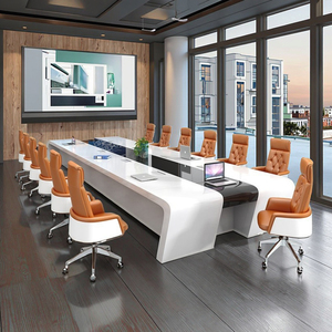 Tùy chỉnh phong cách mới nướng sơn thủ công Bàn hội nghị hiện đại 6m lớn phòng họp bảng E1 lớp gỗ Bàn hội nghị - Product Image 3