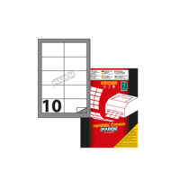Lot de 10 boîtes de 100 feuilles d'étiquettes adhésives format A4 avec marge autocollante pour imprimantes - Adhésif permanent blanc