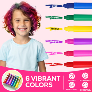 Crayons de couleur pour cheveux en plastique arc-en-ciel, colorant temporaire pour cheveux, lavable, qualité cosmétique, pour Halloween, cosplay, maquillage capillaire DIY - Product Image 3