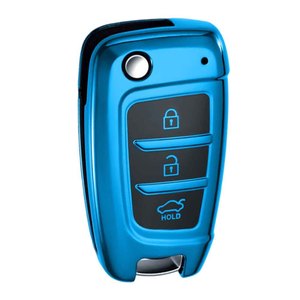 Funda para llave de coche Huanyue de TPU, negra y plateada, compatible con los modelos Hyundai 2017 y 2018, incluyendo Elantra, ix35 y Festa. - Product Image 2