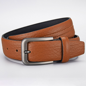 Cinturón <span class=keywords><strong>de</strong></span> Cuero PU Texturizado <span class=keywords><strong>de</strong></span> Moda Clásica para Hombre, Hebilla <span class=keywords><strong>de</strong></span> Aleación con Acabado Mate, Cinturón Cosido, Estilo Casual <span class=keywords><strong>de</strong></span> Negocios para Jeans - Product Image 3