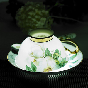 Tasses à thé en <span class=keywords><strong>porcelaine</strong></span> fine avec soucoupe et cuillère, tasses à café en céramique à motif floral - Product Image 6